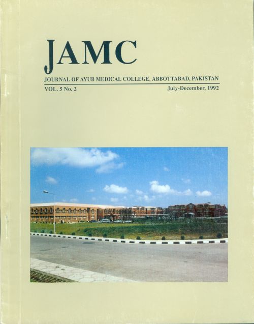					View Vol. 5 No. 2 (1992): JOURNAL OF AYUB MEDICAL COLLEGE, ABBOTTABAD
				